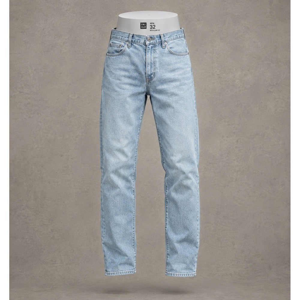 Uniqlo M13 Jeans Men's 31x31 Regular Fit Light Wash Blue Denim Straight Leg